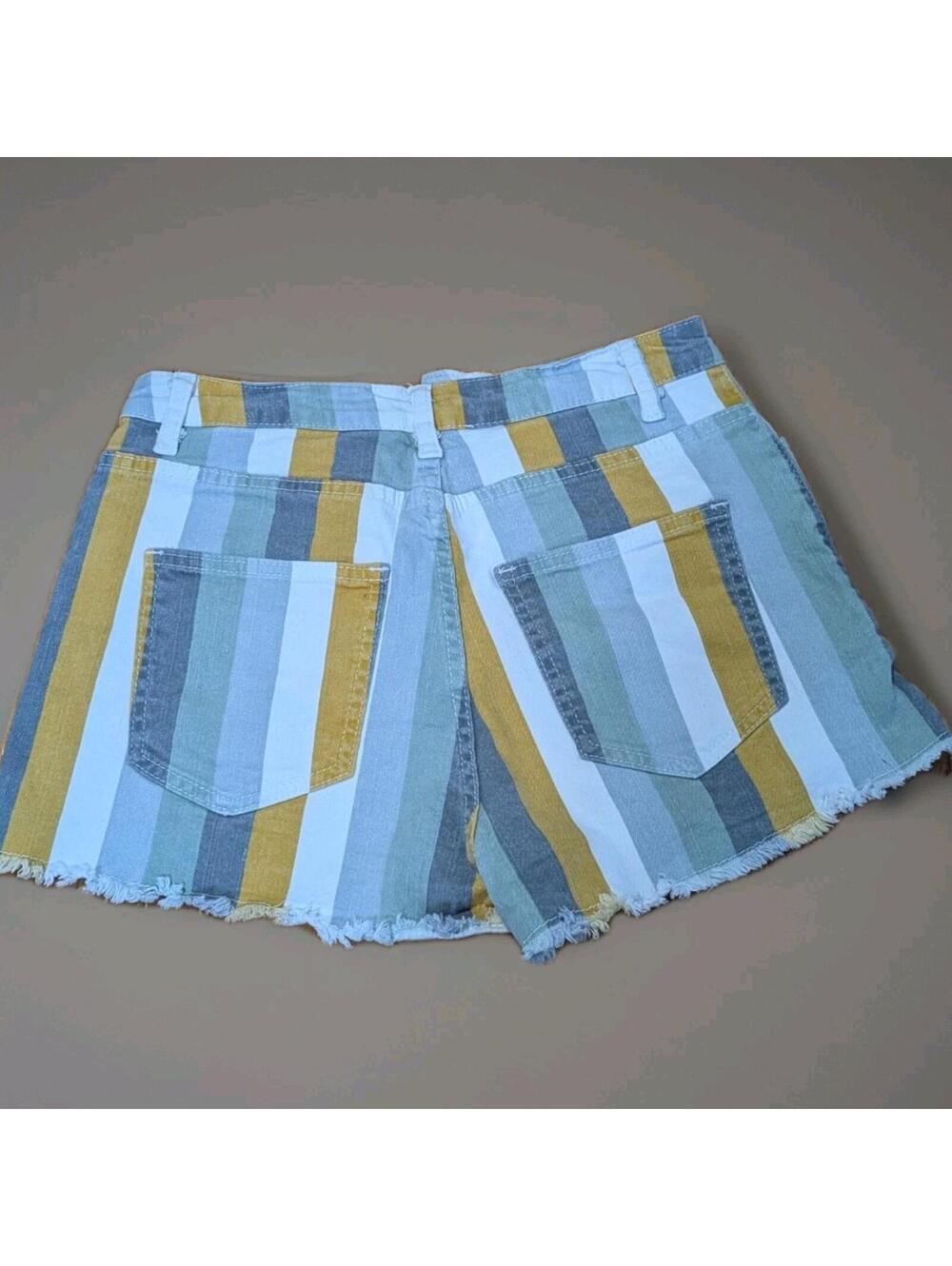 Women’s Altar’d State Denim Shorts Size Small Striped Multicolor - Picture 2 of 3